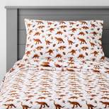 Dinosaur Cotton Sheet Set Watercolor Brown - Pillowfort™