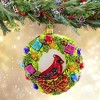 Huras Family 4.75 In Wreath With Christmas Cardinal Bird Bereavement Hand-Painted Tree Ornaments - 2 of 3