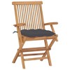 vidaXL 2-Piece Teak Wood Patio Chair Set with Anthracite Cushions – Weather-Resistant - 2 of 4