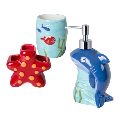 3pc Shark Bath Set with Tumbler - Allure Home Creations
