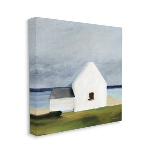 Stupell Industries White Cape Cottage Under Grey Sky Watercolor - 1 of 4