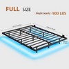Floating Bed Frame with Led Lights,USB & Type-C Charging Station - 2 of 4