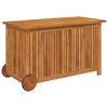 VidaXL Patio Storage Box with Wheels 35.4"x19.7"x22.8" Solid Wood Acacia - 3 of 4