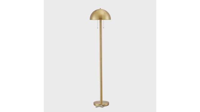 60&#34; Novogratz X Globe Haydel 2-Light Matte Brass Floor Lamp - Globe Electric, 2 of 10, play video