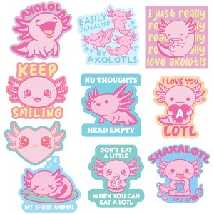 Axolotl Sticker Extra Large Stickers for Adults Funny Adhesives with Memes - Crazy Dog  for Animal Lovers Multi 10 Pieces - 1 of 4