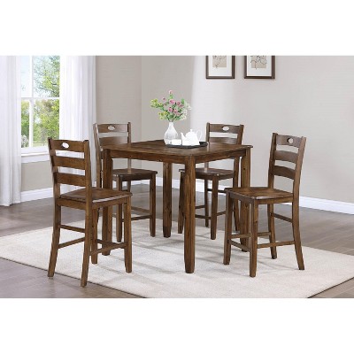 NicBex 35.4" Dining Table Set for 4 Counter Height Table Set Pub Height Square Dining Table with 4 Chairs