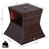 Outdoor Side Table with Umbrella Hole, 2 Tier Rattan Wicker End Table with Storage Shelf, All Weather for Outdoor, Patio, Garden - 3 of 4