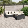 vidaXL Garden Sofa Set Black and Cream White PE Rattan Large Modular - 2 of 4