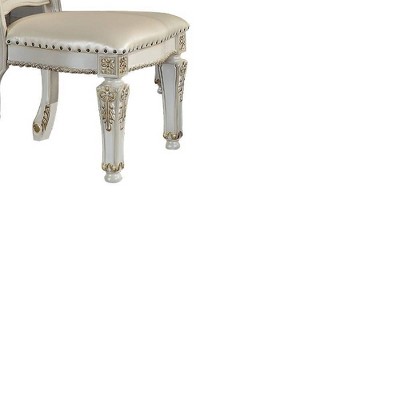 Vendome White and Gold Upholstered Wood Side Chair