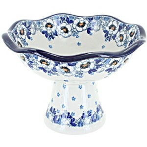 Blue Rose Polish Pottery 660 Ceramika Artystyczna Small Pedestal Dish - 1 of 1