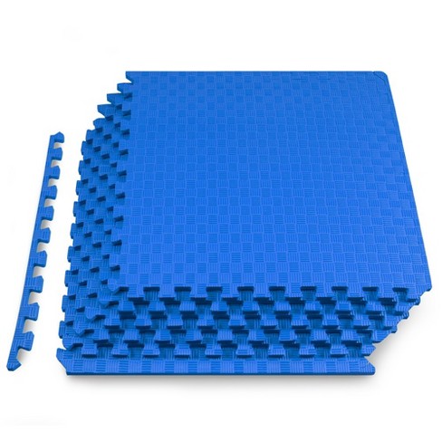 Prosourcefit Checkered Puzzle Exercise Mat 1 2 in Blue 24 Sq Ft 6 Tiles Target