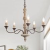 LNC Andromeda 5-Light 23.2" French Country/Cottage Candle Chandelier, Distressed White Wood and Rustic Bronze - 2 of 4