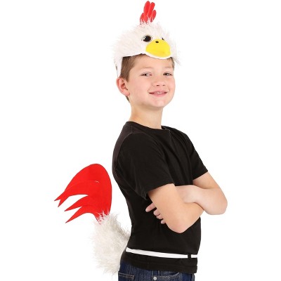 HalloweenCostumes.com One Size Fits Most   Chicken Plush Headband & Tail Costume Kit, Red/White/Yellow