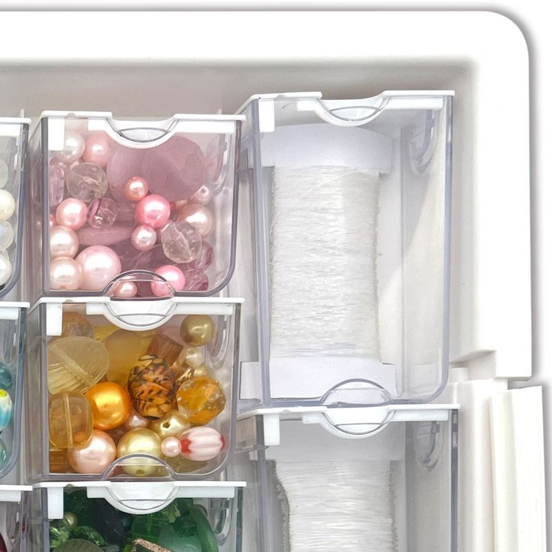 Bead Storage Solutions Assorted Glass and Clay Beads Set with Plastic See-Through Stackable Tray Organizer, 2 of 7