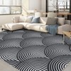 Machine Washable Area Rug Modern Abstract Decorative Non Slip Backing Low Pile Contemporary Lines Rugs - 2 of 4