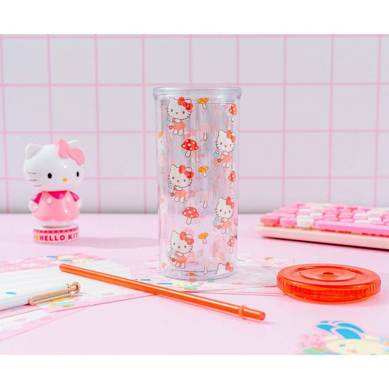 Silver Buffalo Sanrio Hello Kitty Mushrooms Carnival Cup With Lid and Straw | Holds 20 Ounces, 5 of 10