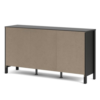 Madrid Black Matte 2 Door Sideboard with 3 Drawers