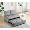 CAVINAS Armless Convertible Sleeping Single Sofa Bed Velvet Upholstered Couch with Removable Back for Apartment - 4 of 4