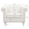 NicBex Velvet Accent Chair,Upholstered Living Room Chairs with Mid-Height Backrest and Gourd Shaped Wood Leg,Accent Chairs for Living Room - 3 of 4