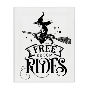 Stupell Industries Free Broom Rides Typography Magical Witch Flying Canvas Art - 1 of 4