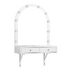 DOMETOUR Floating Makeup Vanity Desk with Mirror & 3-Color Lights, Wall Dressing Table with Power Outlet, Compact vanity, Large Storage, White - 3 of 4
