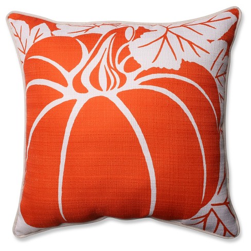 Pillow Perfect Pumpkin Corded Throw Pillow Orange 18 5 X11 5