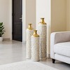 FURNIinspire Decorative Vases 3 Piece Floor Metal Vase Modern Decoration Home Droplet Shaped Large Glazed Metal Vase, Gold, 6.5"*6.5"*33.07" - 3 of 4