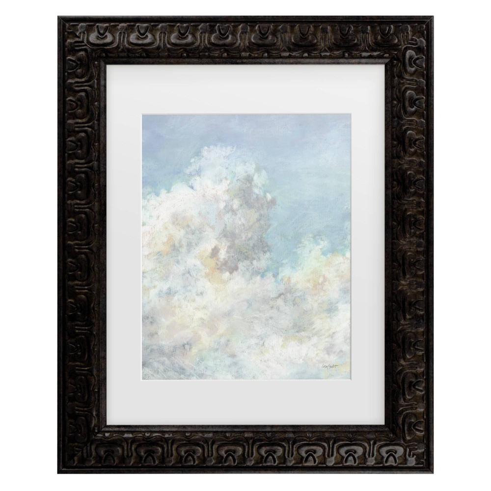 Trademark Fine Art 11"x14" Lisa Audit Heavenly Blue 05 Matted Framed Art Dark Gold