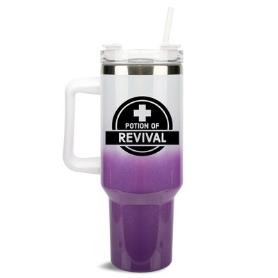 100 North Potion Of Revival Video Gamer Wrap-Around 40 Oz. Stainless Steel Water Bottle Coffee Mug, Spill & Leak Resistant, Travel Tumbler with