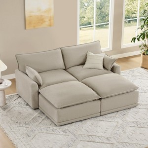Spruce & Spring Modular Couch Oversized Sectional Sofa for Living Room, Taupe-Bed - 1 of 4