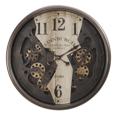 GlasFlength Wall Clocks Non Ticking Clock Digital Wall Clock Silent Vintage Decorative Wall Clocks for Living Room, Brown, 30"*4"*30"