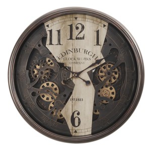 GlasFlength Wall Clocks Non Ticking Clock Digital Wall Clock Silent Vintage Decorative Wall Clocks for Living Room, Brown, 30"*4"*30" - 1 of 4