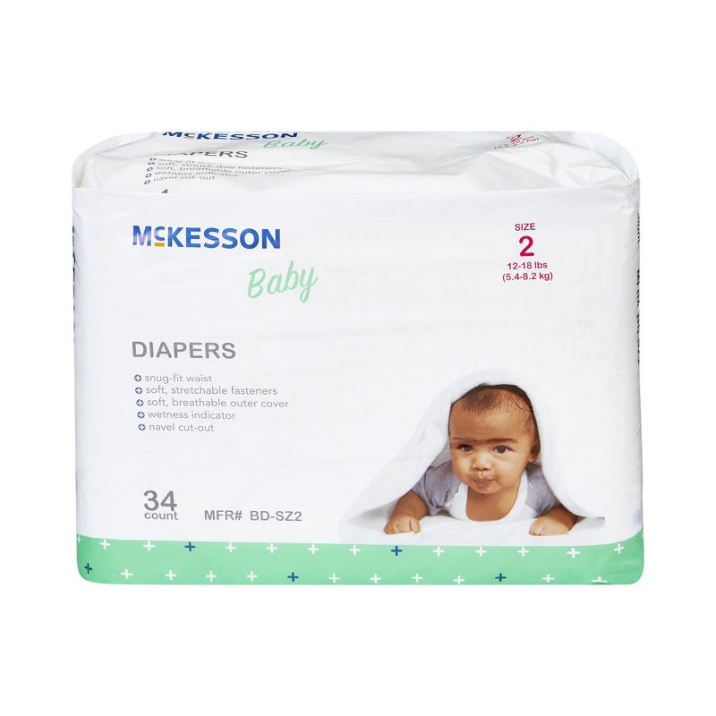 McKesson Baby Diapers, Disposable, Moderate Absorbency, Size 2, 2 of 5