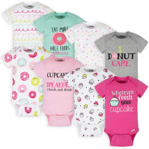 Onesies Brand Baby Girls' Bodysuits - Sweet Treats - Newborn - 8-Pack