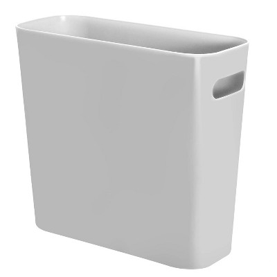 LunaLulinlk Gray 1.5 Gallon Slim Trash Can, Plastic Trash Can, Small Trash Can with Handle