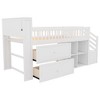 Sapphtopaz Twin Size Loft Bed with Multifunctional Storage & LED,Space-Saving Bed with Stairs & Guardrail, Wood Kid Bed Frame for Boys & Girls - 4 of 4