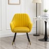 TOAOTBNBO Deep Tuck-pleating Upholstered Accent Chair with Tapered Wood Legs Modern Velvet Armchair with Thick Cushion Club Chair for Office - 4 of 4