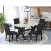HomeStock 5-Piece Natural Oak Finish Solid Wood Top Dining table with 4 Chairs - 2 of 4