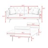 Aukfa 69.7" Futon Convertible Folding Bed Couches with 3 Adjustable Backrests, Sleeper Sectional Sofa with Throw Pillow, for Living Room Apartment - 2 of 4