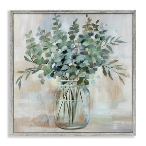 Stupell Industries Soothing Eucalyptus Herb Arrangement Framed Giclee Art, Gray, 12" x 12" - 1 of 4
