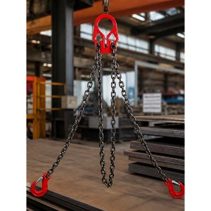 2-Leg Chain Sling, 5/16 in x 10 ft Grade 80 Alloy Steel, 7000 lb ...