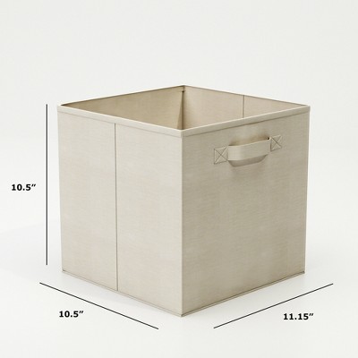 Beige Fabric Collapsible Storage Cubes Set of 8