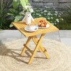 Tangkula Patio Folding Side Table w/ X-shaped Legs & Slatted Tabletop for Backyard - 2 of 4