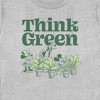 Women's Mickey & Friends Green Think Plant Lovers T-Shirt - 2 of 4