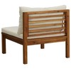 vidaXL Sectional Middle Sofa with Cream White Cushion Acacia Wood - 4 of 4