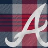 MLB Atlanta Braves Plaid Steel Royal Plush Faux Shearling Blanket - 2 of 2