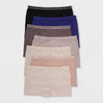 Woman's Cotton Spandex Boy-short Plain 8-pack