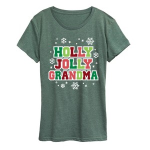 Women's - Instant Message - Holly Jolly Grandma Short Sleeve Graphic T-Shirt - 1 of 4