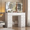 Famapy Stylish White Vanity: Large Mirror, Touch - Screen Lighting, and Ample Storage - 3 of 4