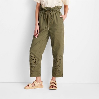 Women's High-Waisted Ankle Tie Pants - Future Collective™ with Jenny K.  Lopez Beige 4X